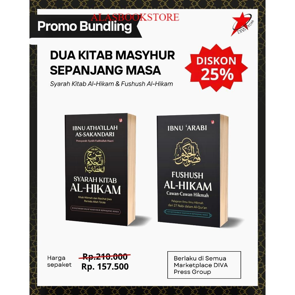 DIVA Press Paket Buku Syarah Al-Hikam Ibnu Atha’illah & Fushuhs al-Hikam Ibnu 'Arabi - 2 Buku