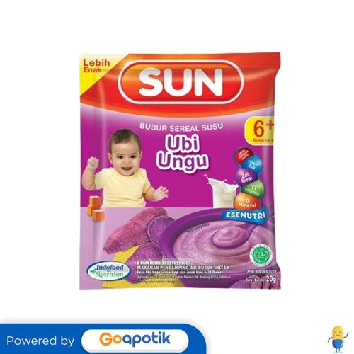 

Sun Bubur Sereal 6+ Rasa Ubi Ungu 20 Gram Sachet