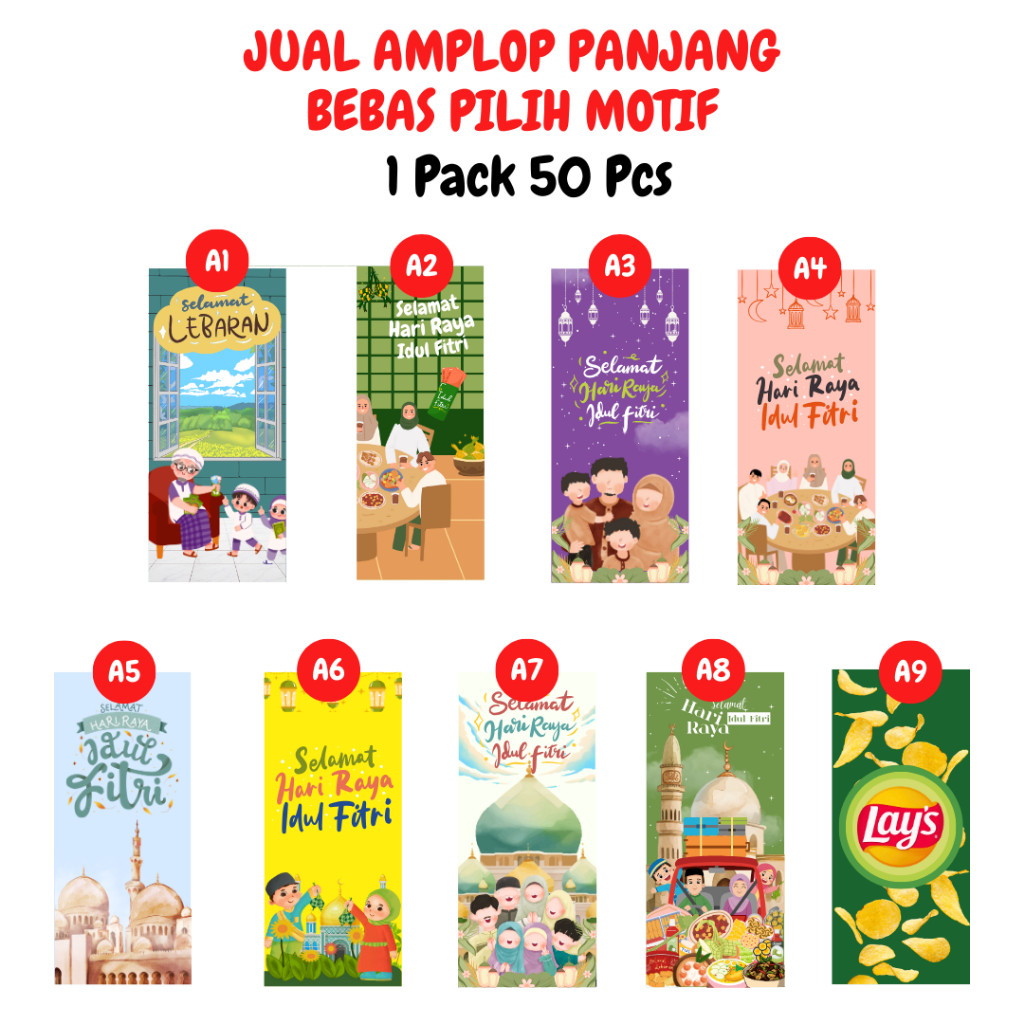 

50 Pcs Amplop Panjang Premium 2025
