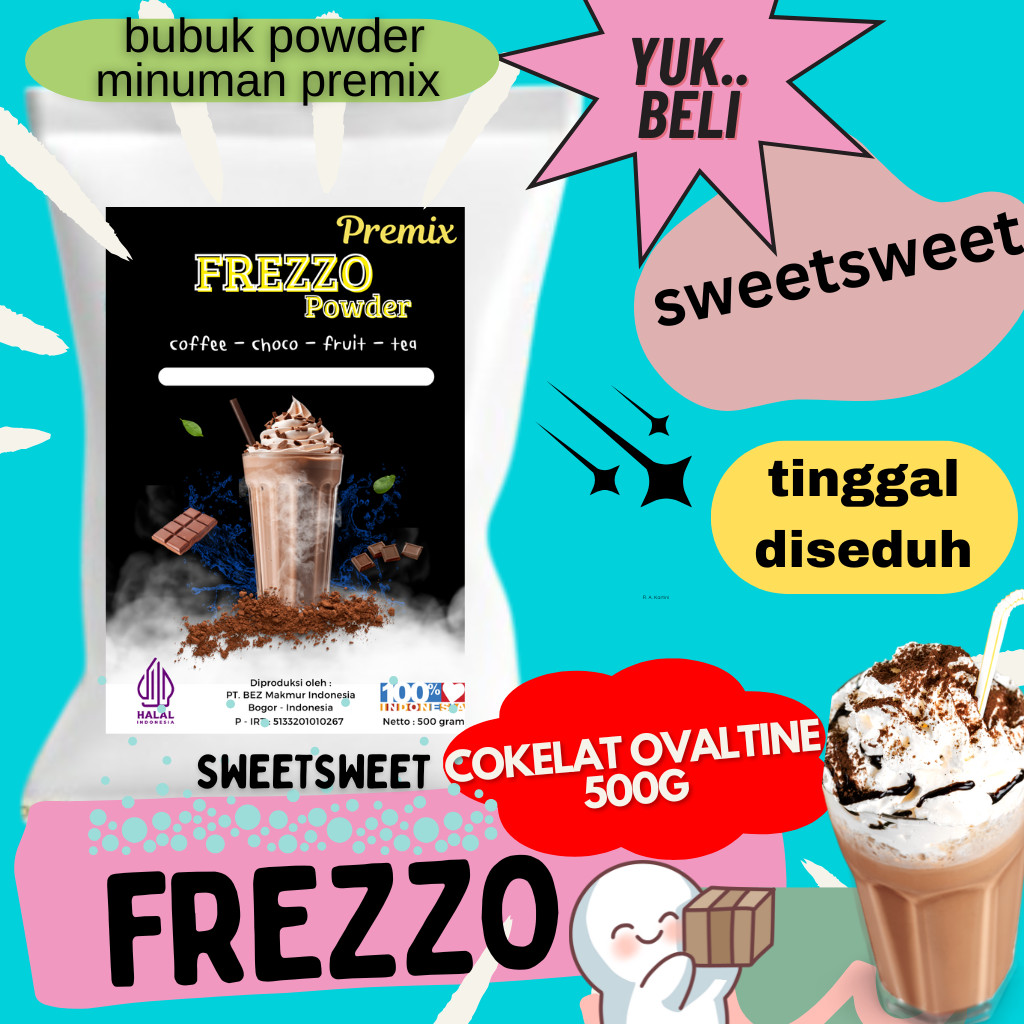 

Sweetsweet Frezzo Boba Powder Drink | Bubuk Minuman Rasa Cokelat Ofaltine 500g {Bisa COD dan Grosir}