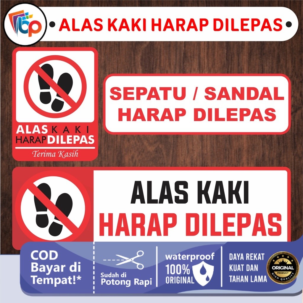 

Stiker Alas Kaki Harap Dilepas Laminasi Glossy