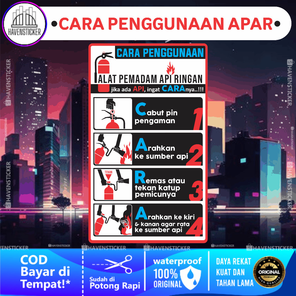 

Stiker Cara Penggunaan Alat Pemadam Api Ringan / Apar Laminasi Kilat