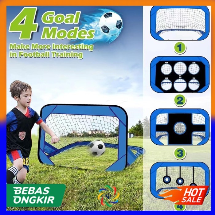 Gawang Sepak Bola Portable Goal Soccer Training Equipment 4in1