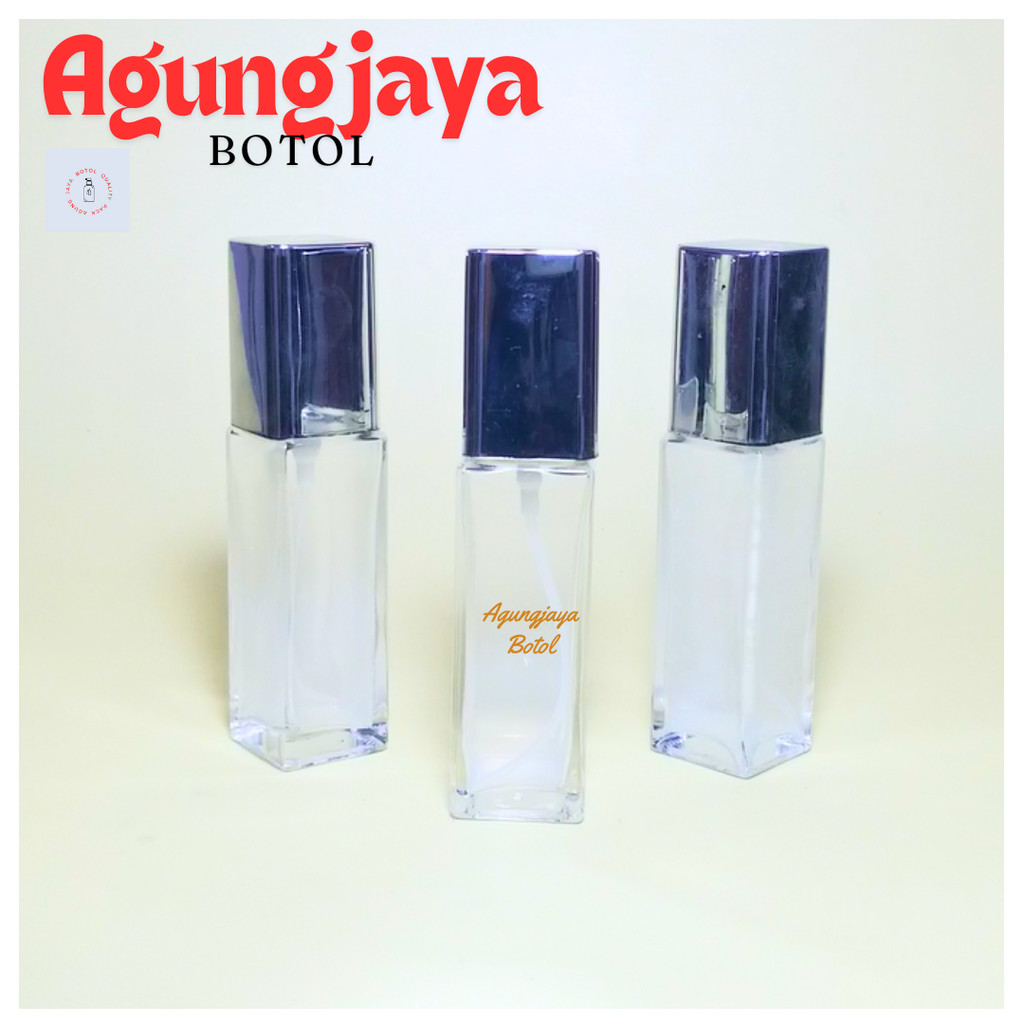 Botol Parfum 35 Ml Silver Clear Frossted /  Botol Parfum Kosong  / Botol Parfum Kaca 35 Ml /  Botol 