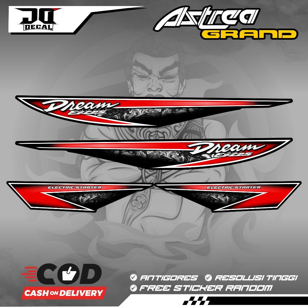 Striping Variasi Honda Astrea Grand Bulus Sabit Dream Exces