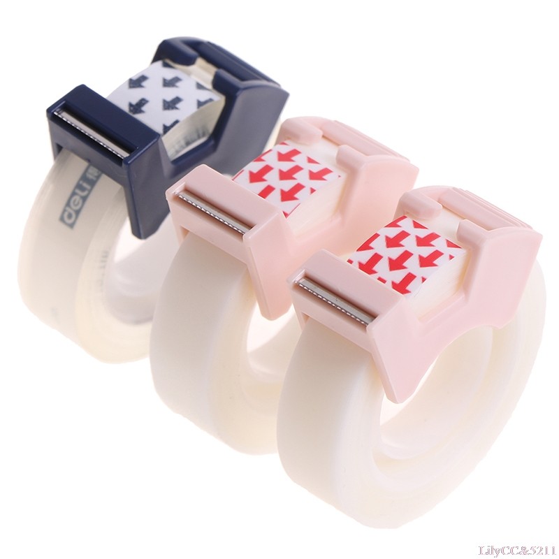 

1Pc Transparent Small Tape 12mm Adhesive With Cutting Tool Writable Invisible Correction Stationery
