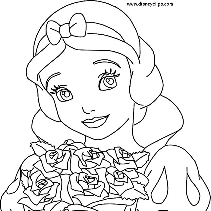 

10 LEMBAR kertas mewarnai, GAMBAR MEWARNAI tema PRINCESS SNOW WHITE