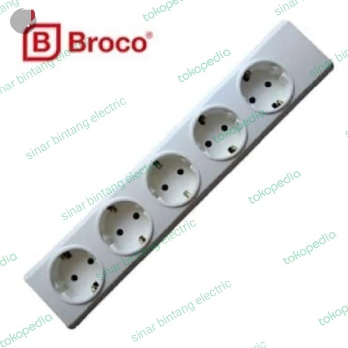 STOP KONTAK 5 LUBANG BROCO