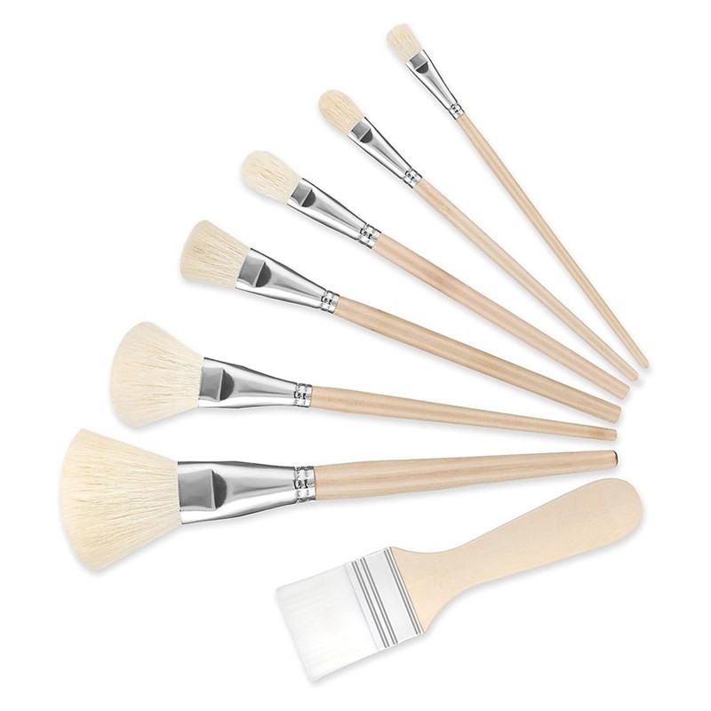 

7 Piece Acrylic Painting Mop Brush Set, Acrylic Paint Brush Set For Acrylic Watercolor Oil Painting Wall Painting