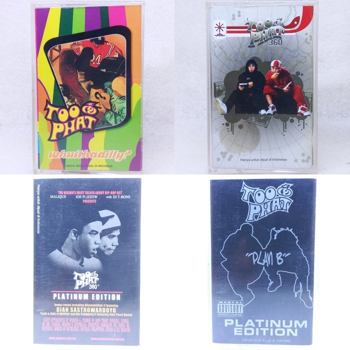 kaset pita TOO PHAT - plan B - phat family - whuttadilly - classics the collection of phat tracks - 