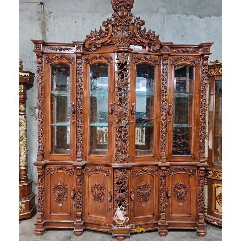 Lemari hias lemari kayu jati lemari hias jati ukir buffet pajangan