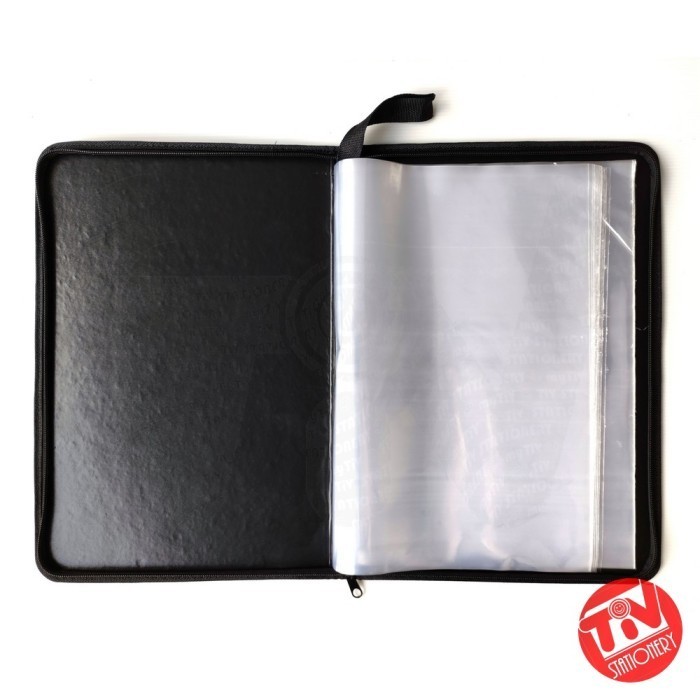 

ANDMA Clear Holder Zipper Yushinca Document Keeper F4 / FC 40 Pockets - Hitam