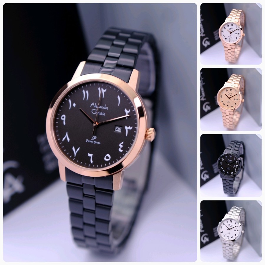 Jam Tangan Wanita Alexandre Christie AC 1007 Angka Arab Primo Steel Original Garansi Resmi 1 Tahun