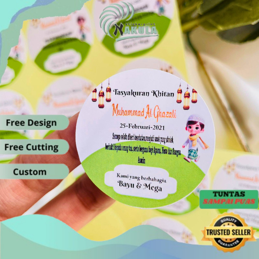 

NKL 2-6 STIKER LABEL CHROMO TASYAKURAN KHITAN SYUKURAN WALIMATUL KHITAN