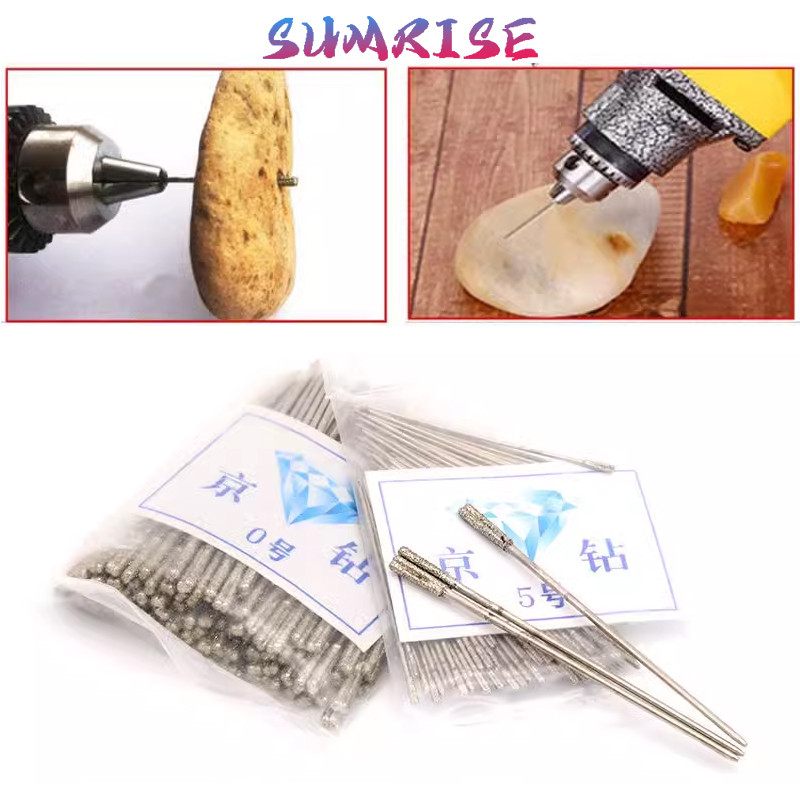 10pcs Mata Bor Lapis Berlian Diamond 1mm - 2.0mm Cocok untuk Batu Permata Kaca Liontin Gelang dan Ak