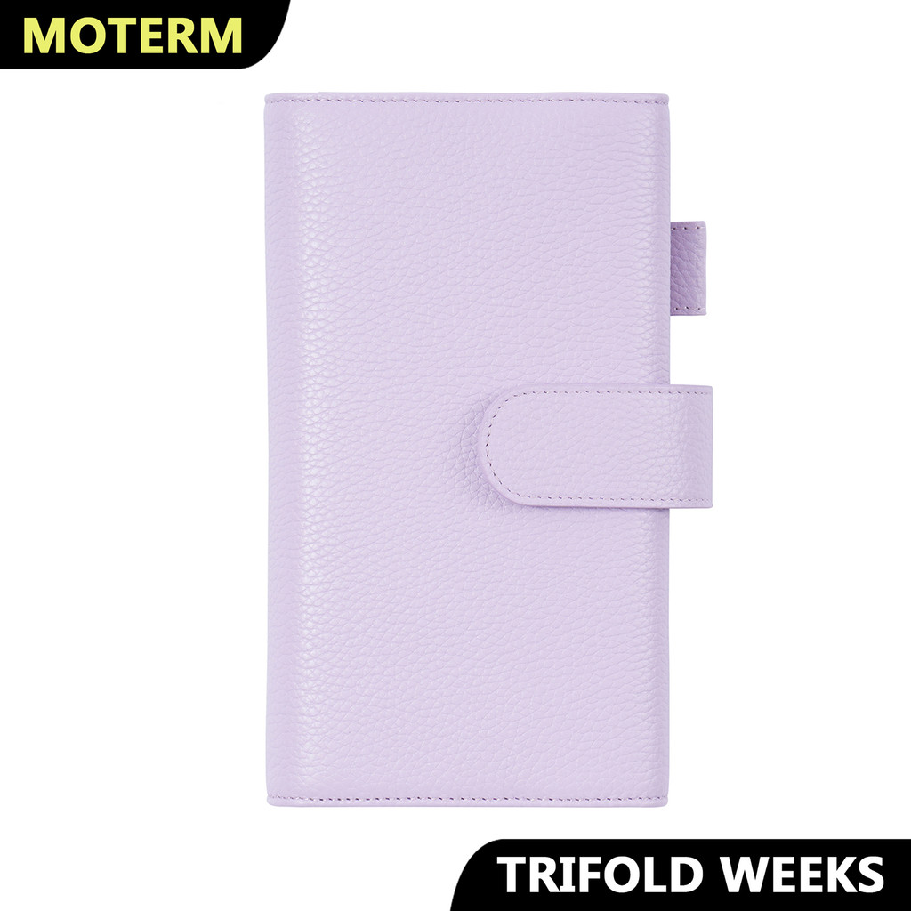 

Moterm New Arrival Trifold Cover Without Back Pocket for Hobonichi Weeks Notebook Pebbled Grain Leather Planner Organizer Agenda