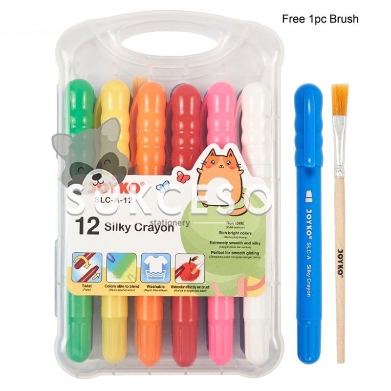 

Joyko Silky Crayon SLC-A-12 Krayon Halus Set 12 Warna