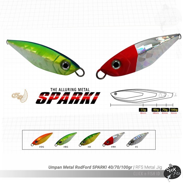 Umpan RodFord SPARKI 70 gr 82mm | RFS Alluring Metal Jig - RH RED HEAD - OG Orange