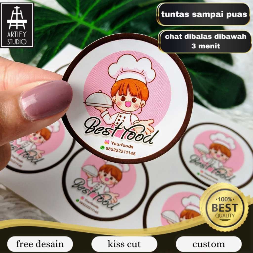 

Artify SBC 8-15 Cetak Stiker Bulat Logo Olshop Custom Sticker Label Makanan Free Desain Print