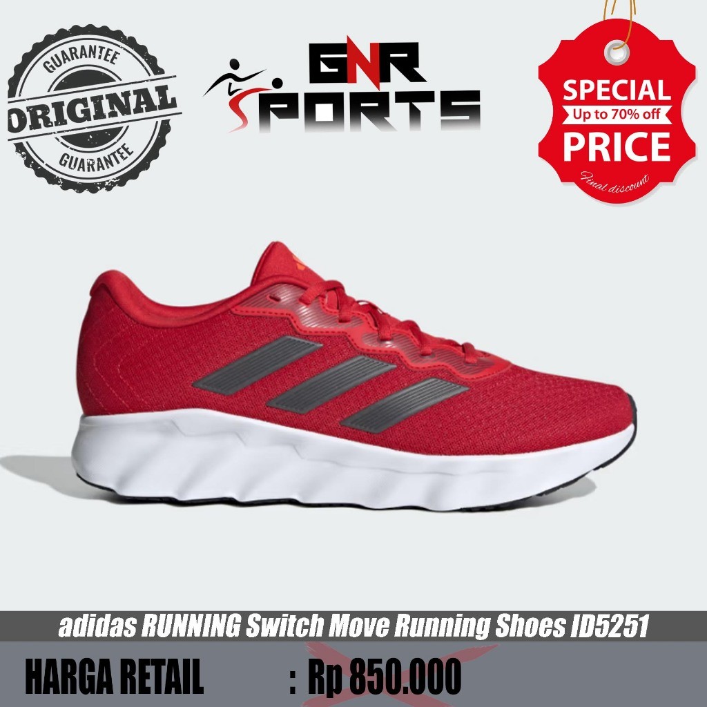 adidas RUNNING Switch Move Running Shoes Merah ID5251 Original 100%