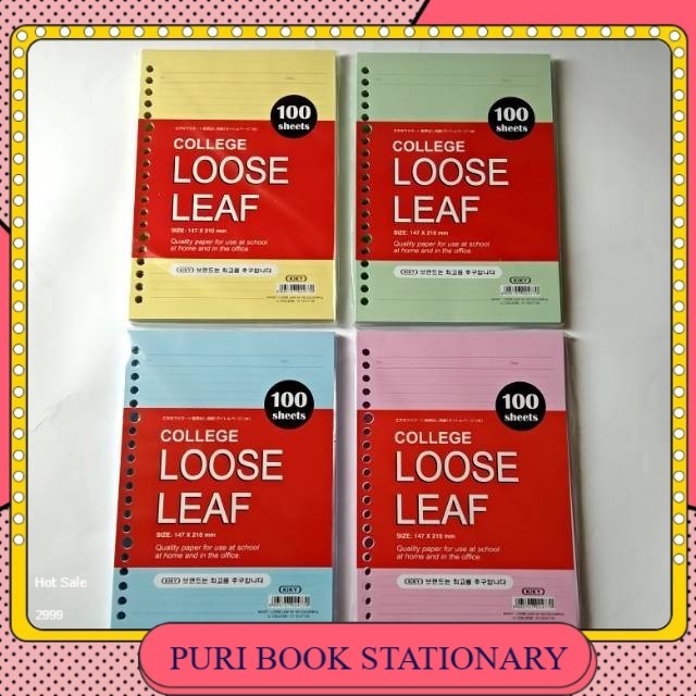 

Loose Leaf Colourfull kiky / Loose Leaf Warna Ukuran A5 Isi 50 lembar/kertas binder