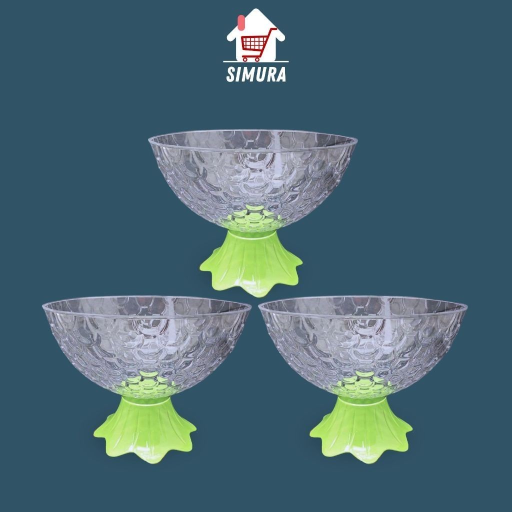 3PCS MANGKOK GELAS BUAH NATURAL KAPASITAS 2000ML | TEMPAT ES ( MBMI 121 H ) #GROSIR