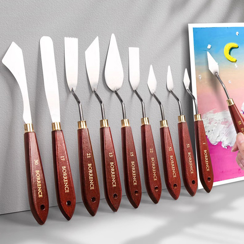 

3/5/7Pcs/Set Palette Knife Painting Stainless Steel Spatula Palette Knife Oil Paint Metal Knives Wood Handle Art Drawing Tools