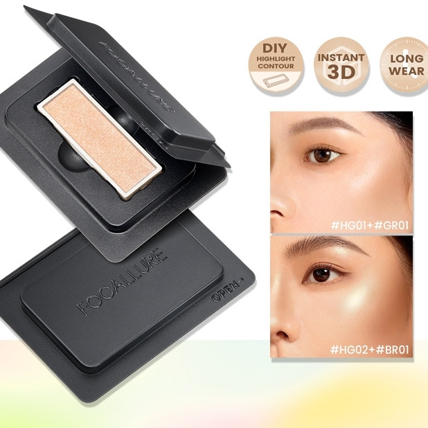 FOCALLUREBlur Matte Contour 3D Highlighter Contour DIY Palette Fine Powder Pro-Palette