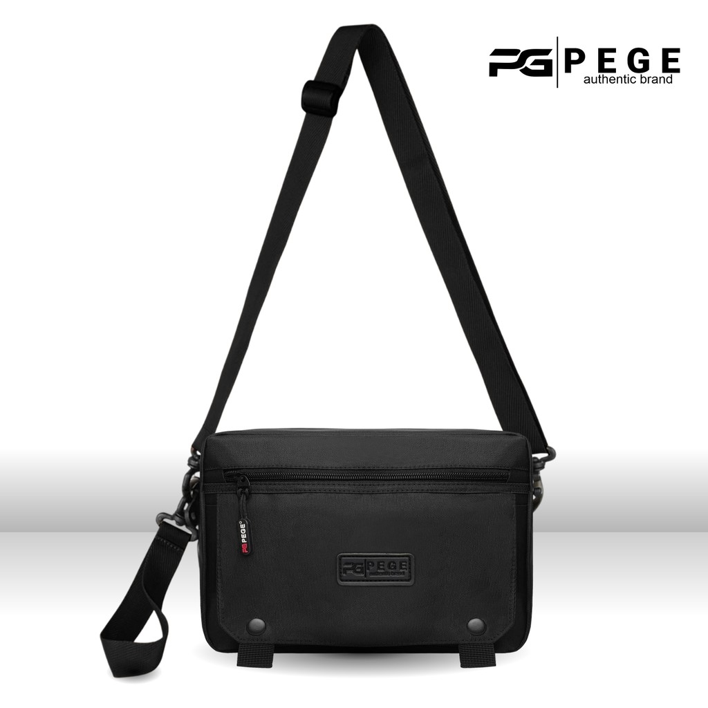 Tas Selempang Pria Casual PEGE Bubbo Tas Sling Bag Keren Hitam - PG 9099