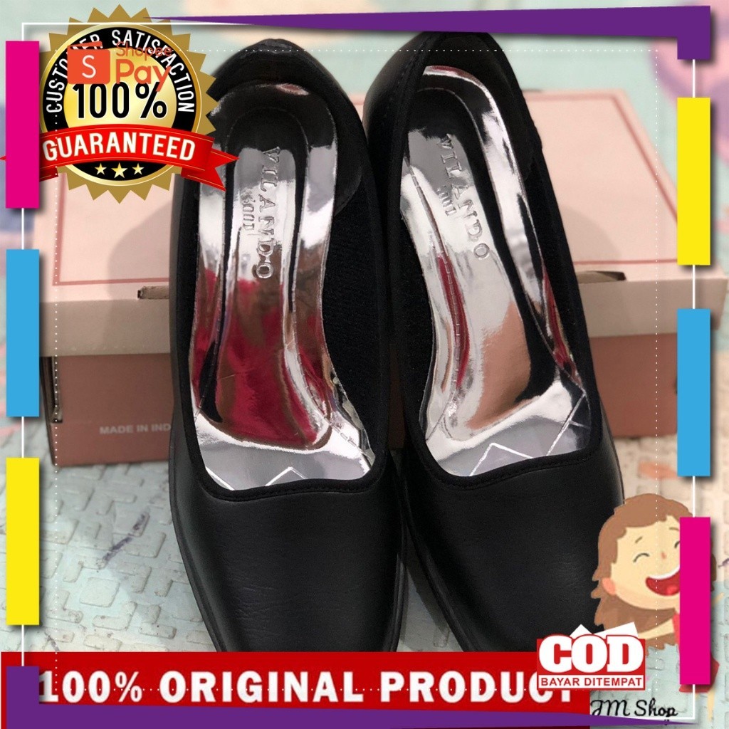 UKURAN SIZE 37 38 39 40 41 42 43 44 45 / Sepatu Pantofel PDH Wanita Hak POLOS HITAM Tanpa Tali