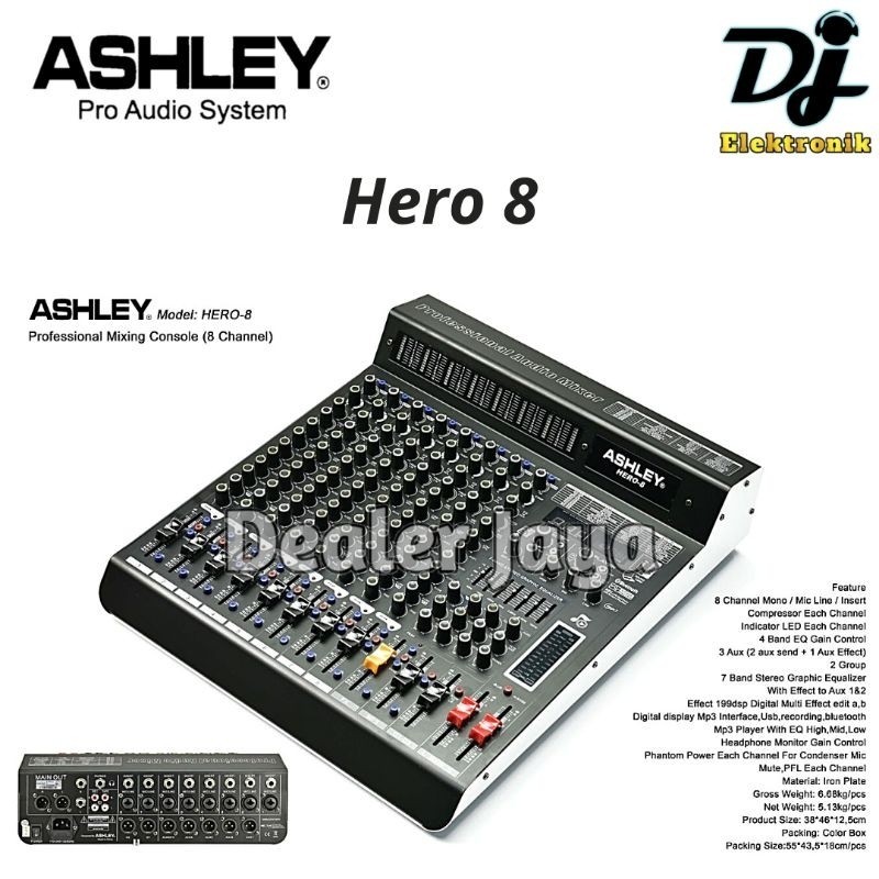 Mixer Analog Ashley HERO 8 / HERO8  - 8 channel