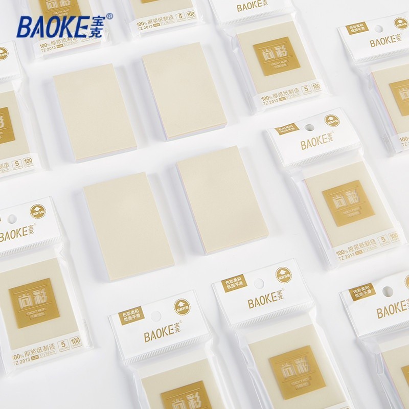 

BAOKE 5 Warna Memo Tempel Sticky Notes 100 Sheets Kuning dan Pastel, Tahan Lama