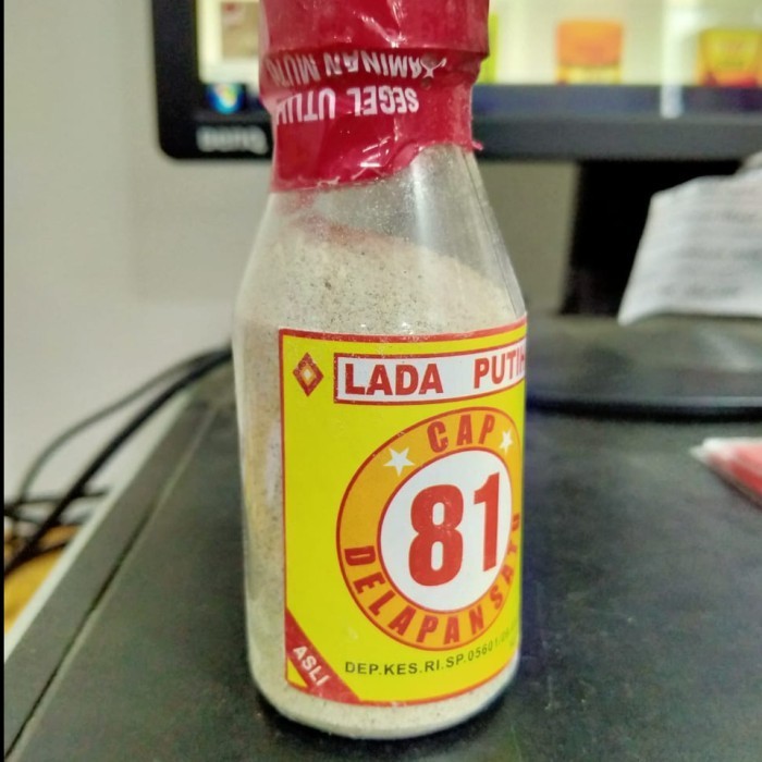 

Lada Putih Bubuk Botol 40 Gram cap 81