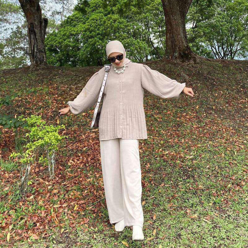 LINFORD - ZFS OOTD WANITA YAYA / CALISTA BLOUSE PLISKET / Atasan Blouse lengan Panjang Wanita / OOTD