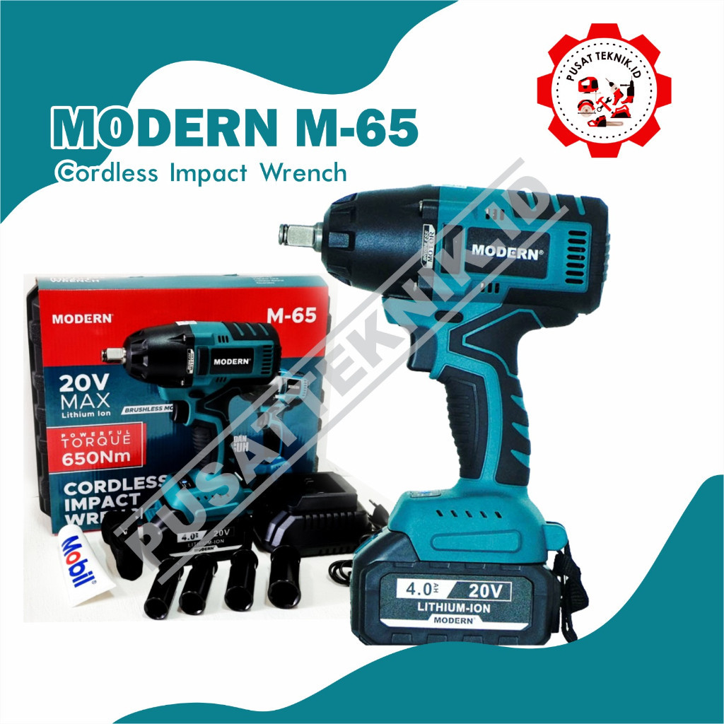 MODERN M65 IMPACT WRENCH 20V MESIN BUKA BAUT CORDLESS DRILL MODERN M65 20V