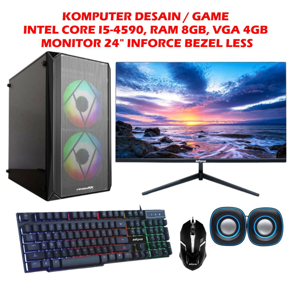 FLASH SALE PAKET KOMPUTER GAMING INTEL CORE I5-4590 GEN 4 HASWELL KOMPUTER DESAIN INTEL CORE I5-4590