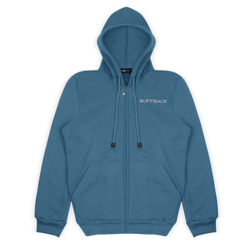 Buffback Jaket Hoodie Zipper - Steel Blue PROMO