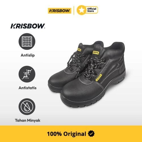 Krisbow Sepatu Safety Shoes Argon 6 Inchi Ukuran 43 - Hitam