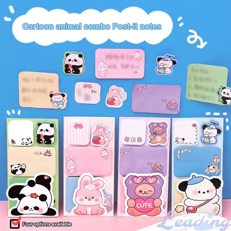 

Buku Memo Lucu Sticky Notes Catatan Kombinasi Hewan Kartun lembar Sticky Note Buku stiker-Le