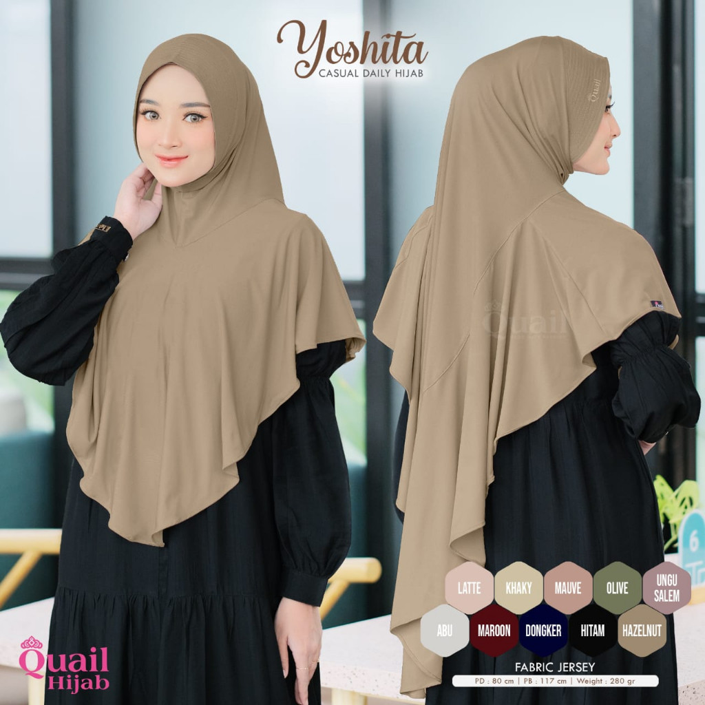 Yoshita Daily Hijab Original Quail Hijab Instan Quail Hijab Casual Yoshita Quail