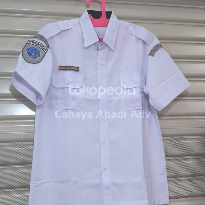 promo ✨ -Baju PERHUBUNGAN atau Kemeja KEMENHUB DISHUB Kerah Hitam Good Quality - S