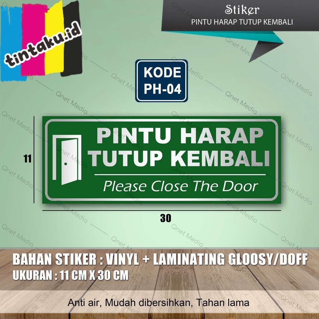 

STIKER PINTU HARAP TUTUP KEMBALI + LAMINASI GLOSSY
