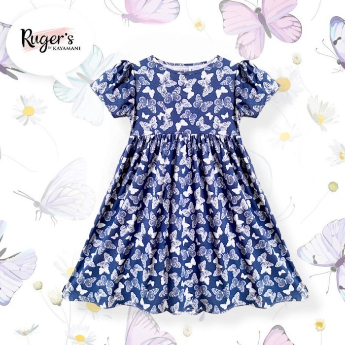 By Kayamani - Dress Anak Perempuan - butterfly navy