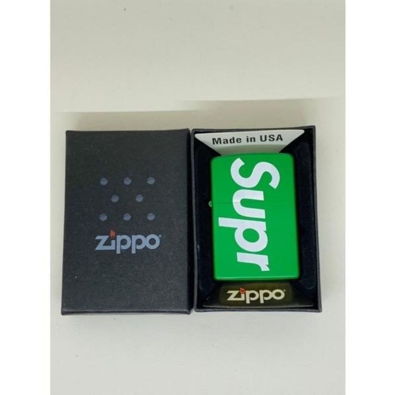 Korek Api Zipo Supreme Matte Hijau Grade ORI Free Minyak 75ml dan Batu BPS