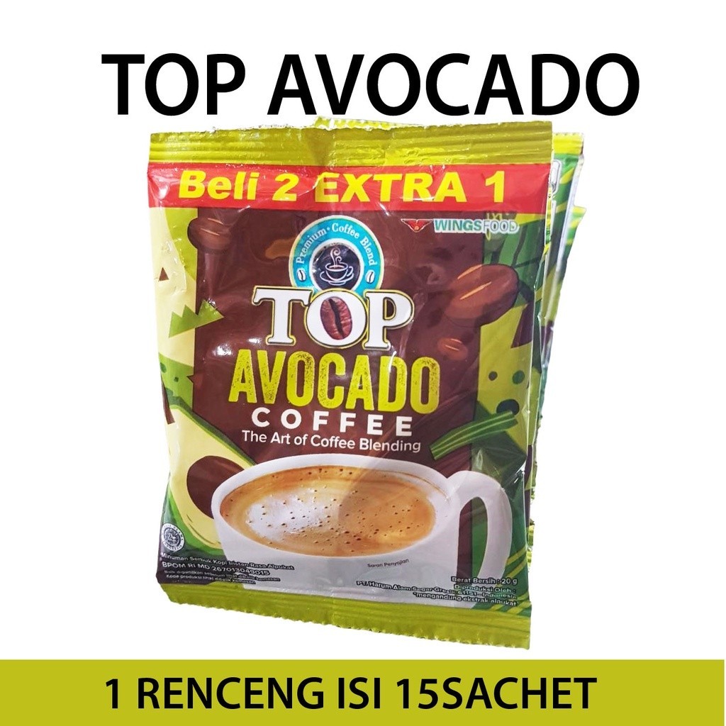 

TOP AVOCADO COFFEE RENCENG ISI 15SACHET By Toko DUNIA VARIASI SURABAYA
