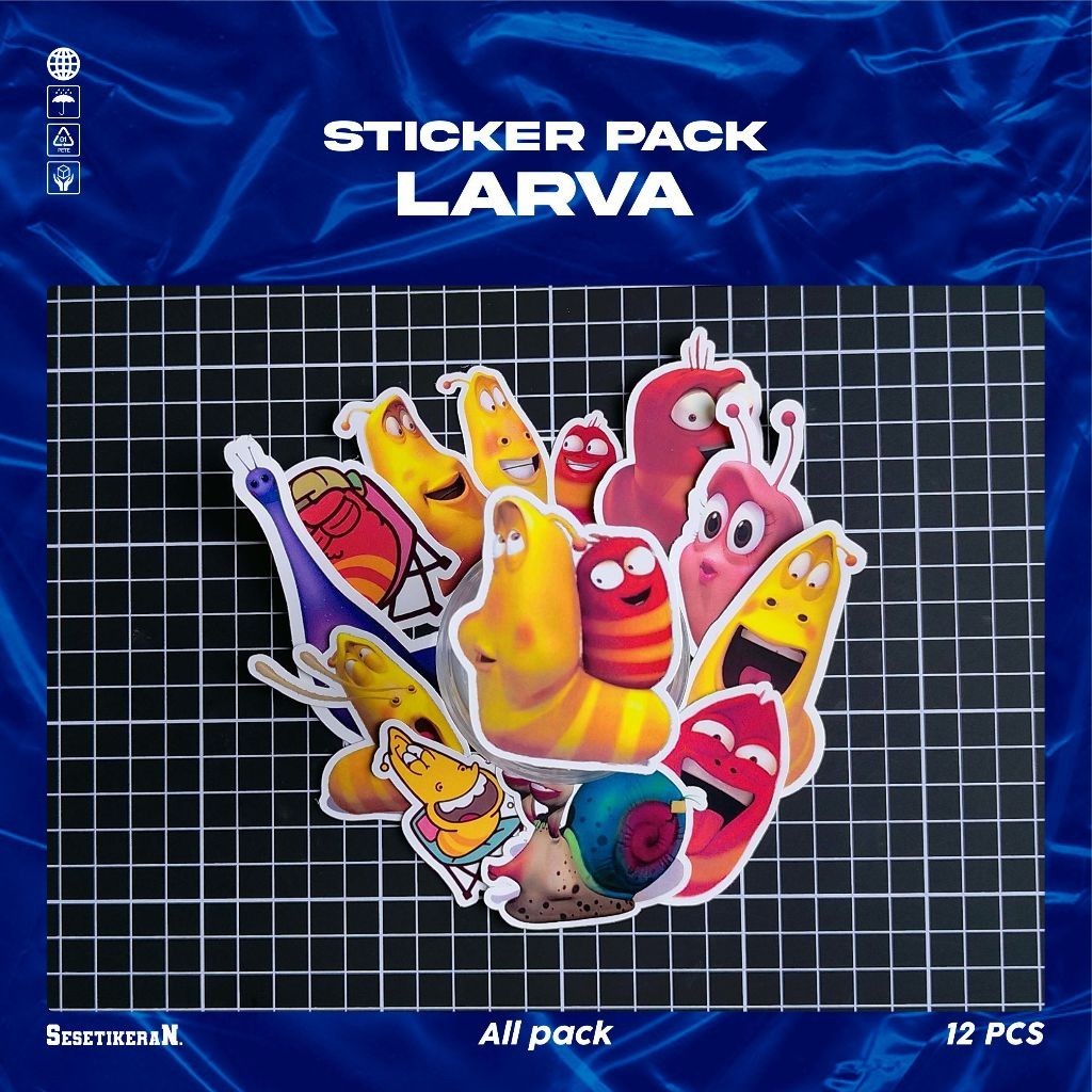 

COD✨ Sesetikeran Pack Stiker Kartun Lucu Larva Colorfull Cute Keren Untuk Koper Laptop Skateboard