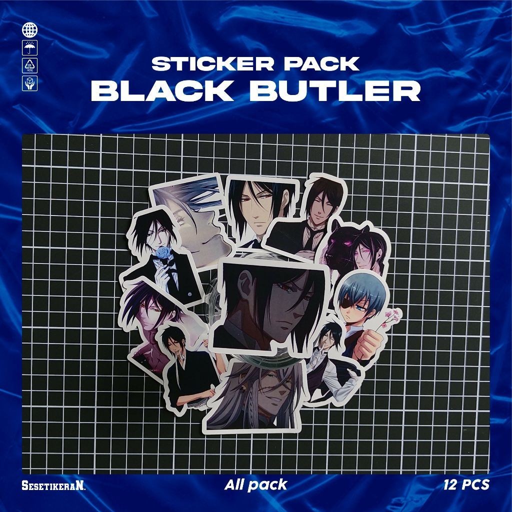 

COD✨ Sesetikeran Stiker Pack Anime Black Butler Lucu Untuk Koper Laptop Skateboard