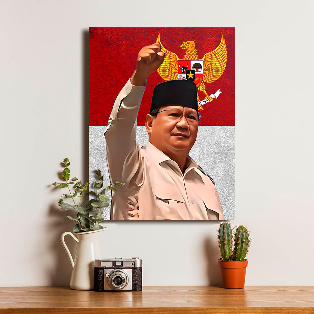 Prabowo Subianto Poster Kayu Hiasan Dinding Siap Pasang BIM BIM STORE