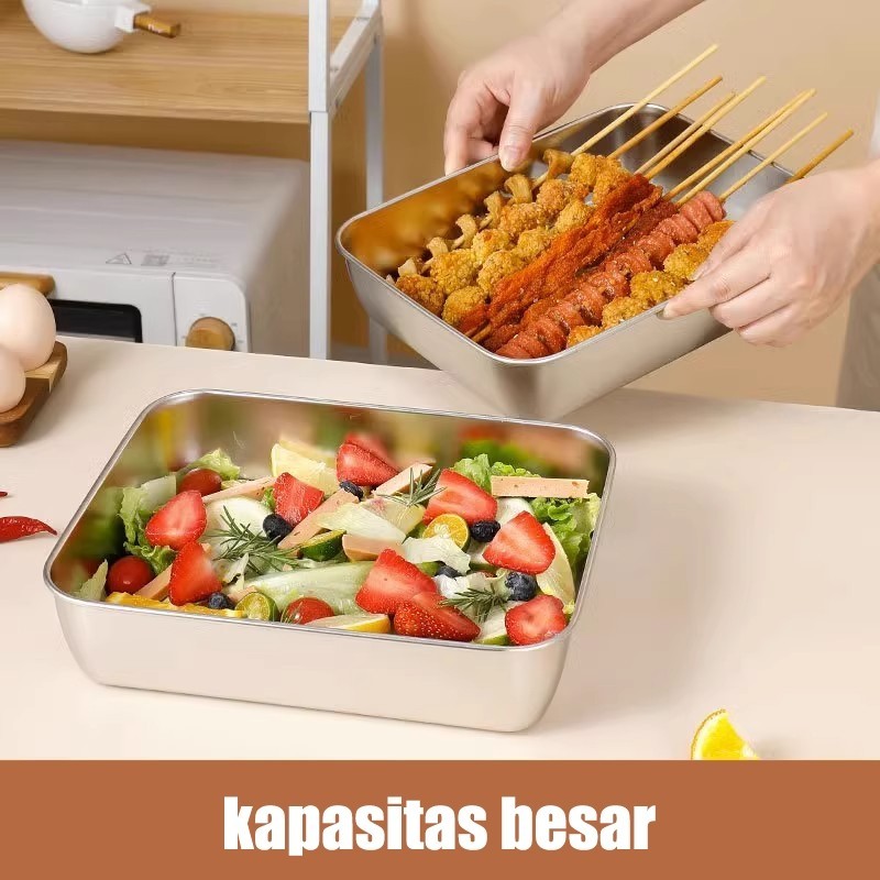 Tempat Wadah Makanan Kontainer Makanan Sayuran Food Box Stainless Paket Hemat tempat nyimpan makanan