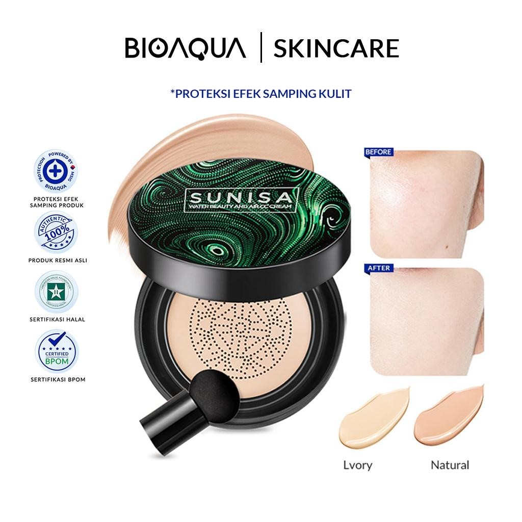 [COD BPOM] BIOAQUA x Sunisa Air Cushion BB Cream CC Cushion Pore Minimising concealer Long-lasting H